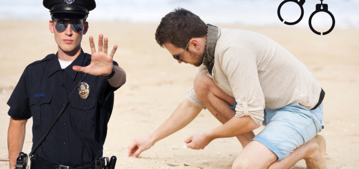 ramasser du sable et aller en prison