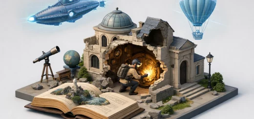 Image isométrique moderne du Musée Jules Vernes Amiens, explorant ses secrets futuristes en 2026.