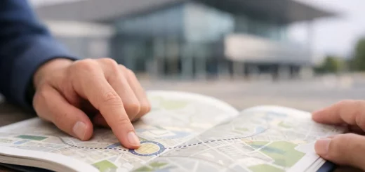 Mégacité Amiens : guide pratique, personne traçant itinéraire sur carte pour événements et visites en 2026.