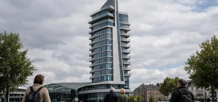 Tour Campanile Amiens Centre Gare, architecture moderne au cœur de la ville d'Amiens près de la gare.
