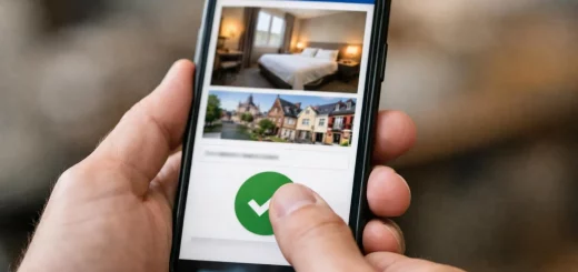"Réservation hôtel Amiens avec Booking, validation de verdict de réservation sur smartphone"