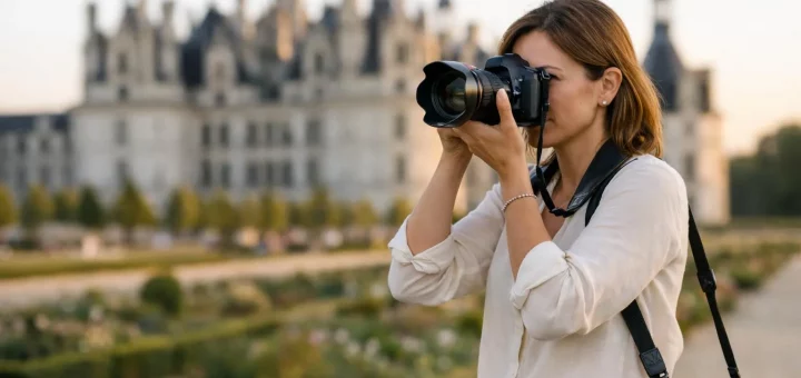 Visiter les châteaux de la Loire comme un pro - photographe devant le château de Chambord